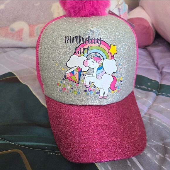 Multicolored birthday girl sparkle baseball cap - Picture 9 of 12